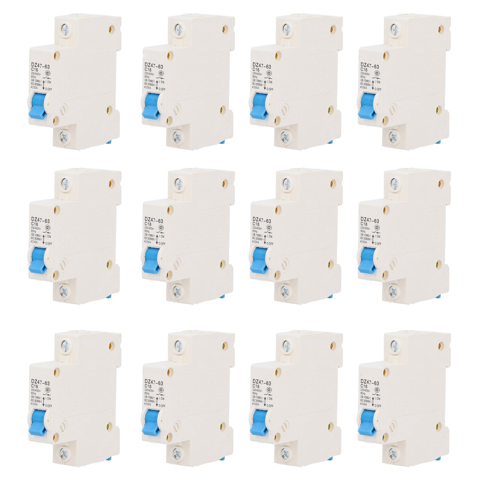 Dz47-63 1p16 30ma Fehlerstromschutzschalter – Packung Mit 12 Modulen, Zuverlässiger Schutz Vor Leckströmen Und Überlastungen Für Schaltschränke
