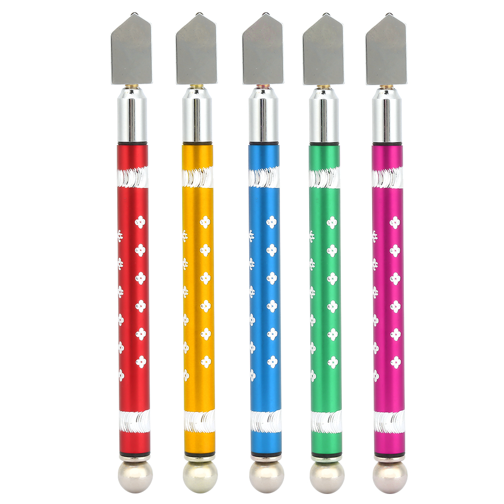 Professionelles 5-teiliges Glasschneider-set Mit Wolframkarbid-scheiben, Ergonomischem Aluminiumgriff Und Präzisem Schnitt Für 6-12 Mm Spiegelglas.