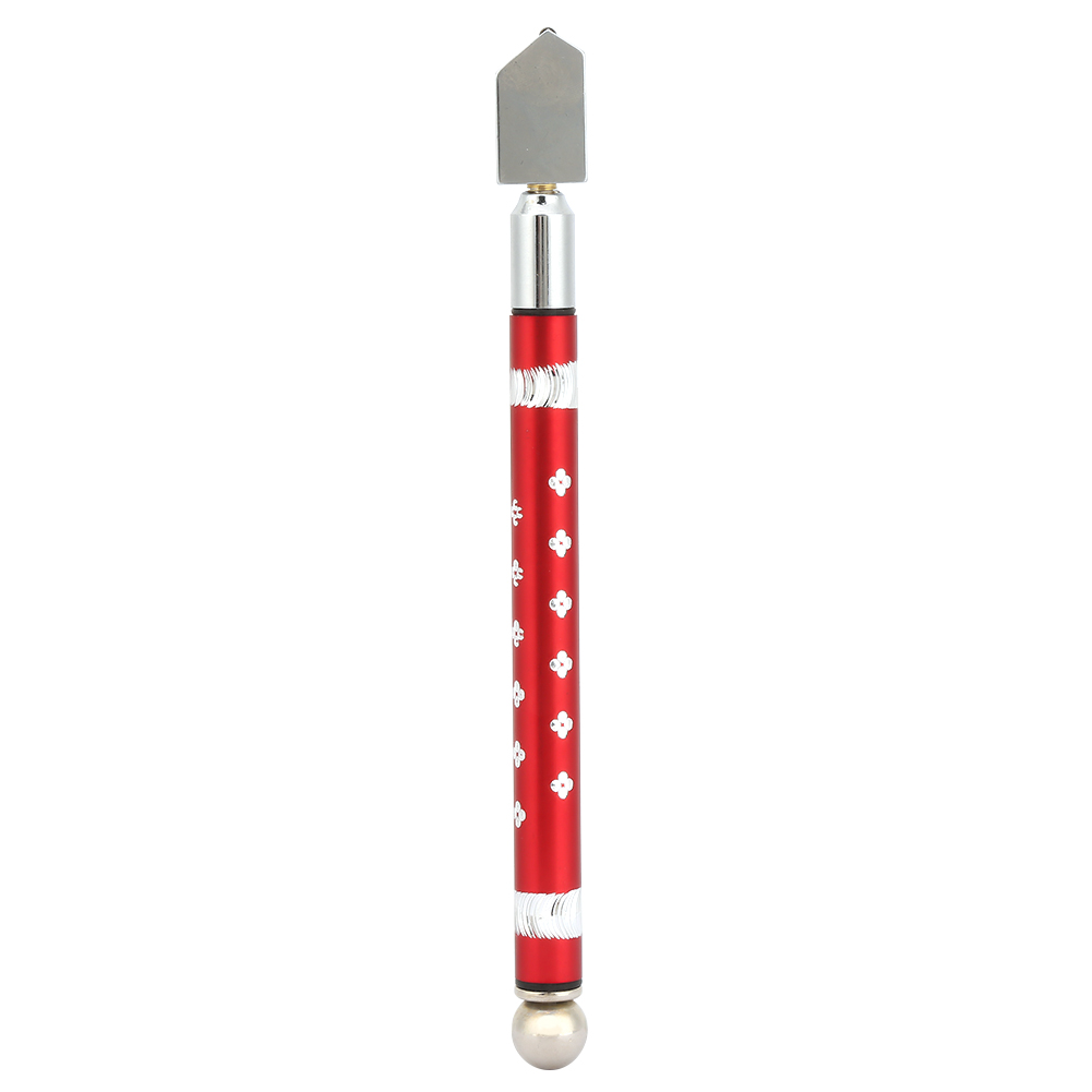 Glasschneider Mit Wolframkarbidscheibe, Rot Eloxierter Aluminiumgriff – Präzise Und Ergonomisch Zum Schneiden Von 6–12 Mm Dickem Glas.