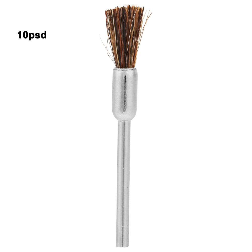 Set Mit 10 Rotierenden Bürstenköpfen, 3x6mm, Rosshaarborsten Zum Polieren Von Schmuck
