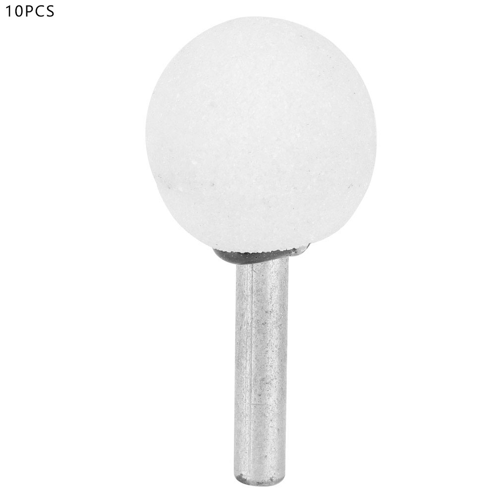 Weiße Korund-keramik-schleifstifte, 6 X 25 Mm, 6 Mm Schaft, Kugelform, 10er-packung Für Schleifmaschinen