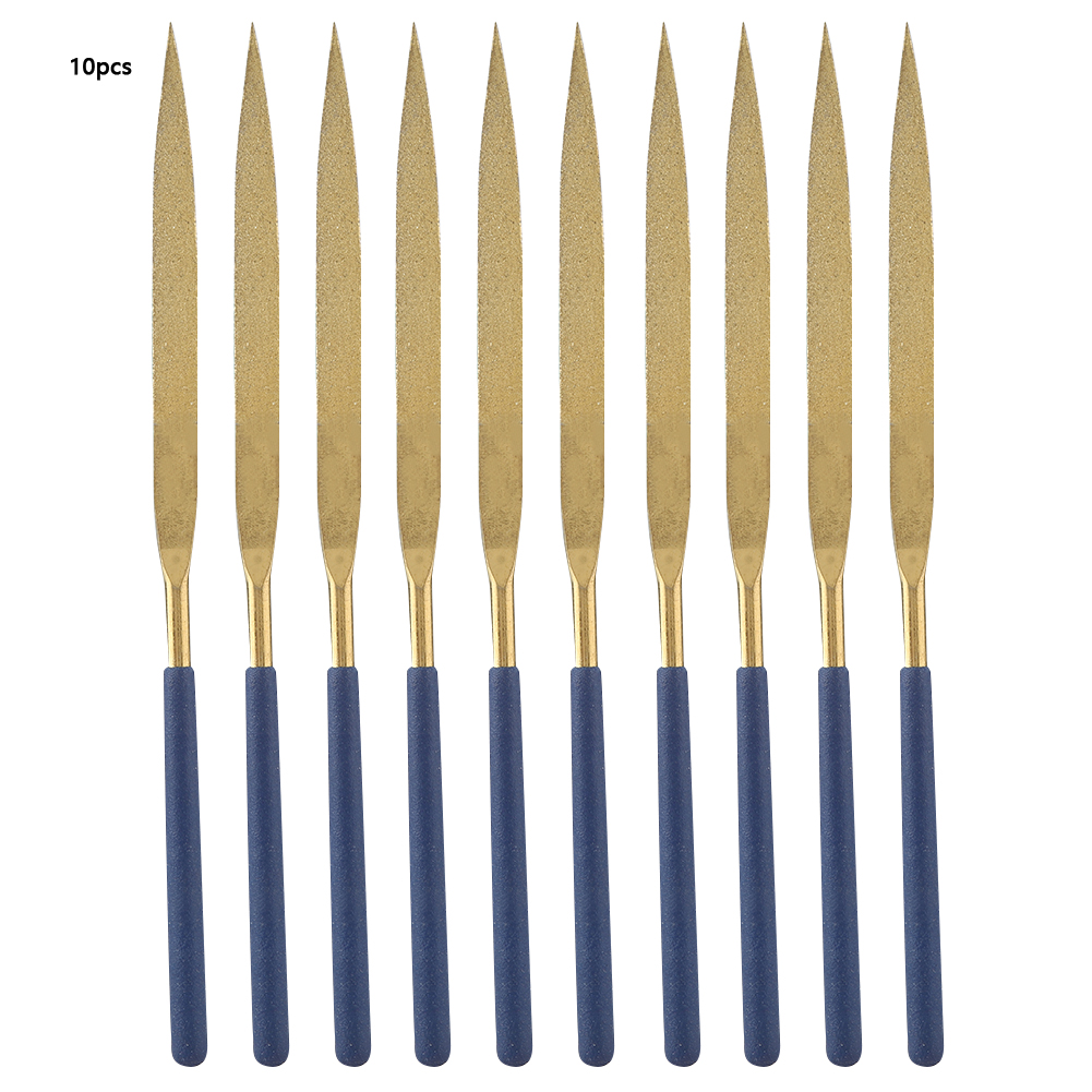 Set Mit 10 Hochfesten 5x180 Mm Diamant-halbrundfeilen Für Metall Und Holz