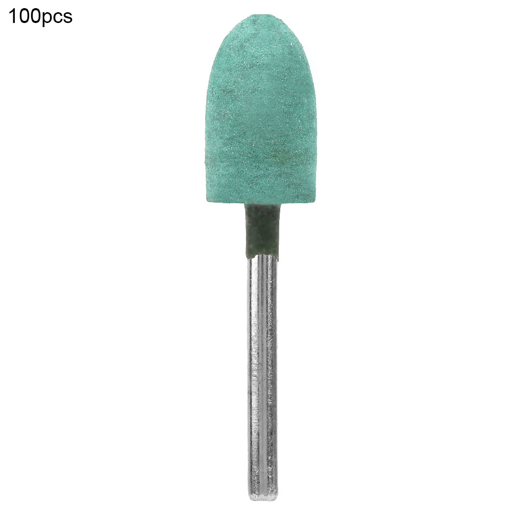 Grüne Schleifgummipolierspitzen, 10 Mm Kegel, 3 Mm Schaft, 100 Stück Für Dremel, Präzises Finish Ohne Überhitzung