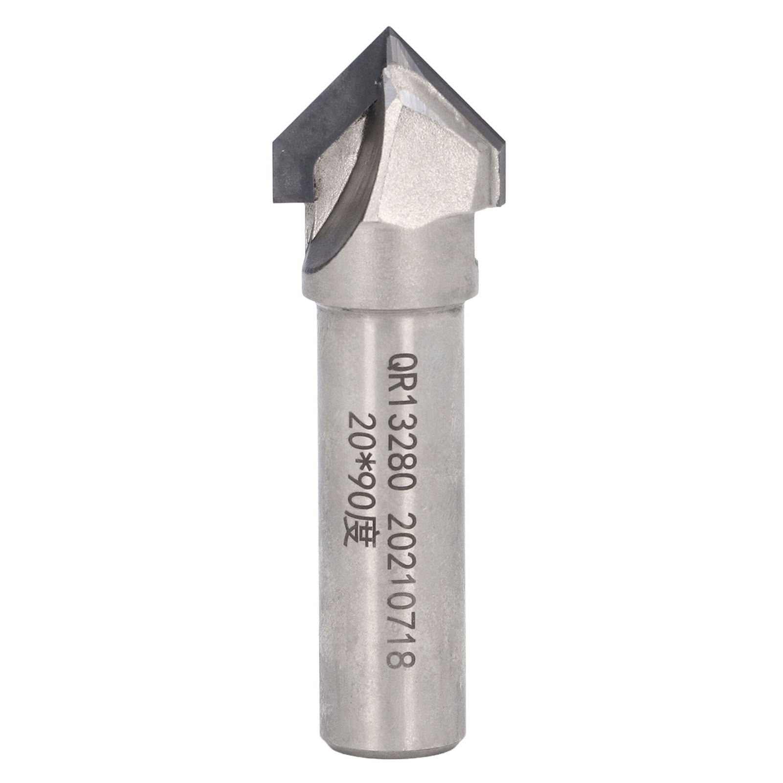 90°-v-nut-cnc-diamantfräser – Modell 1/2x20x2t, 12,7 Mm Schaft, 15 Mm Schnittdurchmesser, C45-stahl Für Präzise Holzbearbeitung Und Mdf-platten