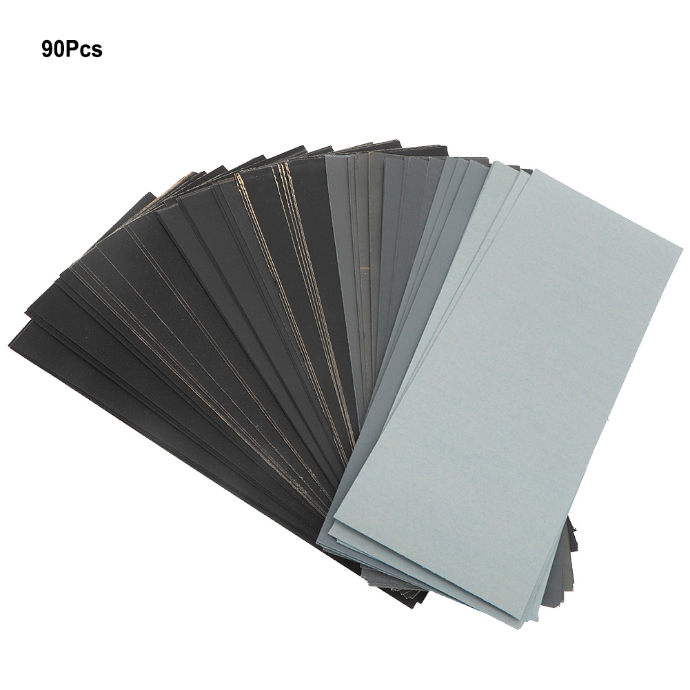 Toivize 90-blatt Nass-/trockenschleifpapier, 22,9 X 9,3 Cm, Körnung 400-5000, Schwarz Aluminiumbeschichtet, Für Feinschliff