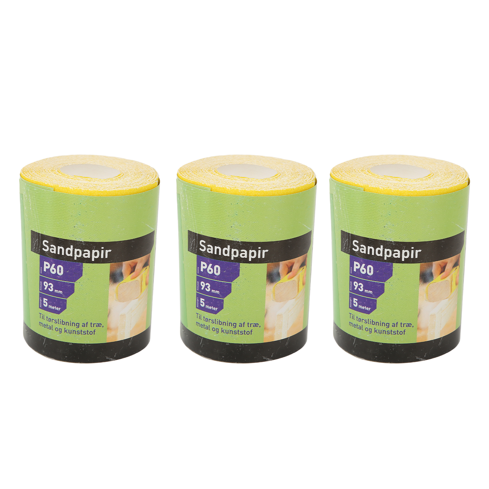 Toivize 3x5m Rolle 60er Körnung Aluminiumoxid-keramikschleifpapier, Gelb, 93 Mm, Für Holz Und Lack