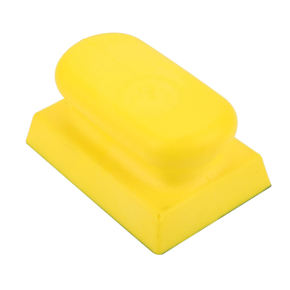 Handschleifklotz (96 X 66 Mm) Aus Rutschfestem, Gelbem Pu-schaum Mit Klettverschluss Für Schleifpapier, Ideal Für Präzises Heimwerken Und Staubfreies Finish.