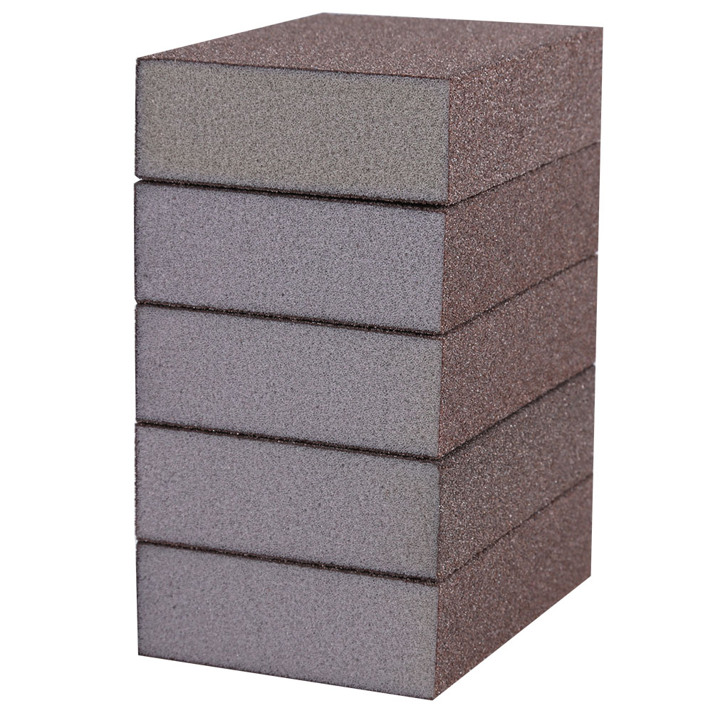 Toivize 5-teiliges Schwammschleifklotz-set, Körnung 120–180, 7 X 10 X 2,5 Cm, Braun, Für Holz, Kunststoff Und Möbel