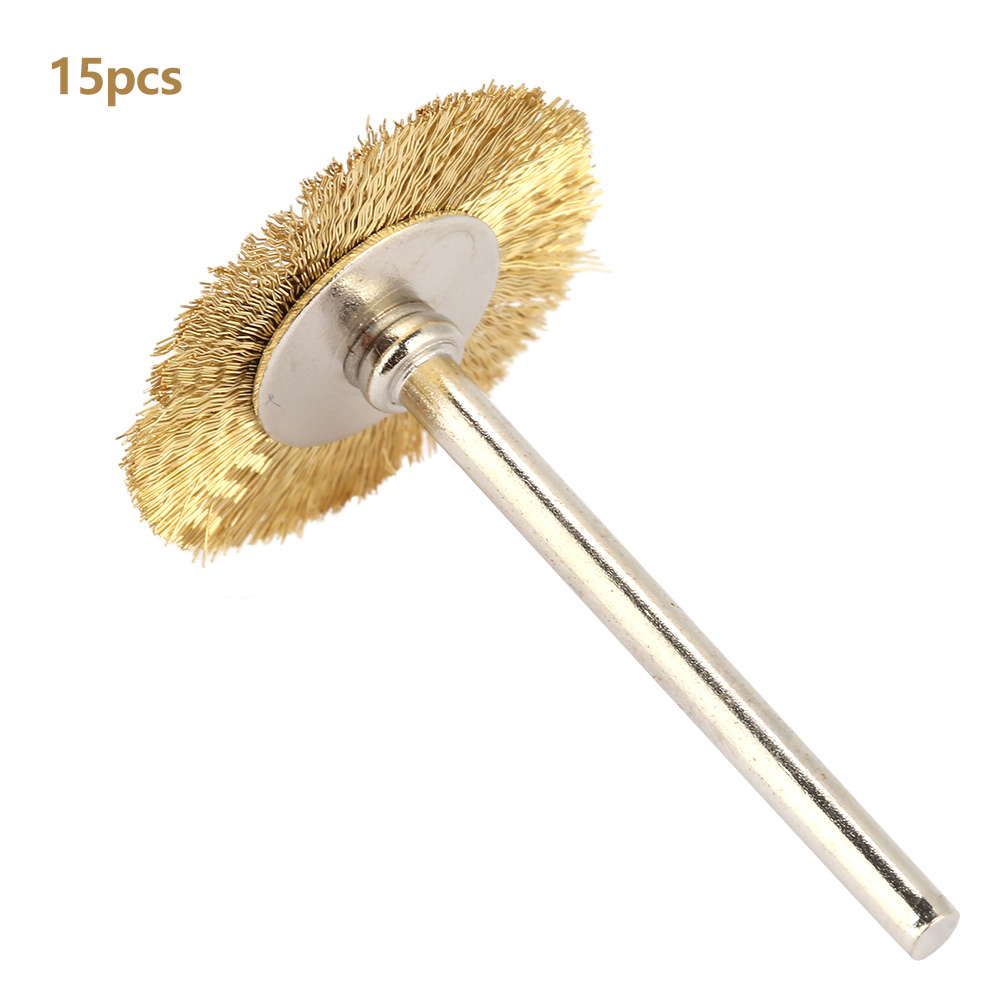 03 Kupferdraht-polierbürsten Für Rotationsschleifer, 3 Mm Schaft, 25 Mm Durchmesser, 15er-packung, Zum Abisolieren Und Polieren