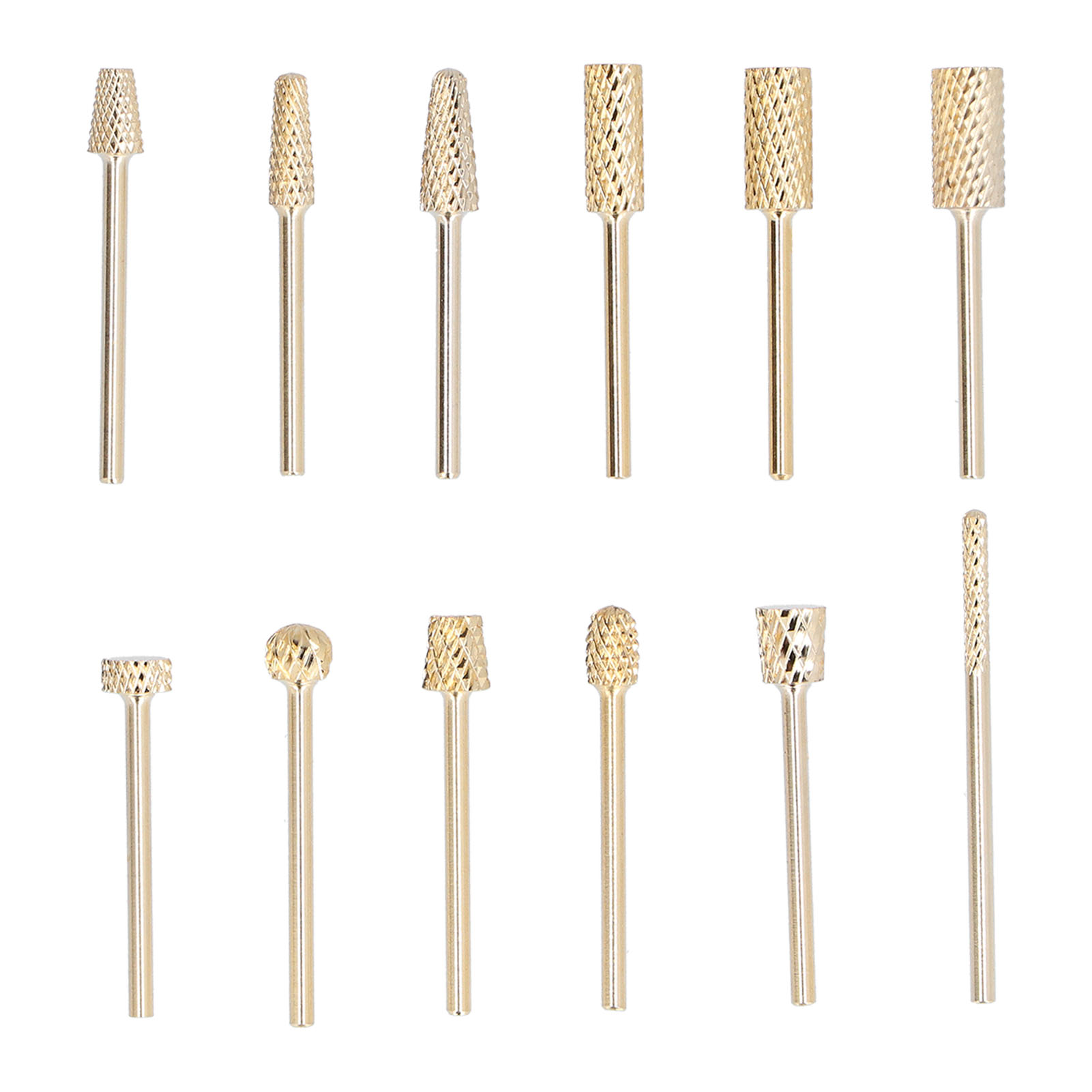 Set Mit 12 Gold-wolframstahl-fräsköpfen Für Holz Und Metall, Verschleiß- Und Hitzebeständig, Kompatibel Mit Rotationsbohrmaschinen