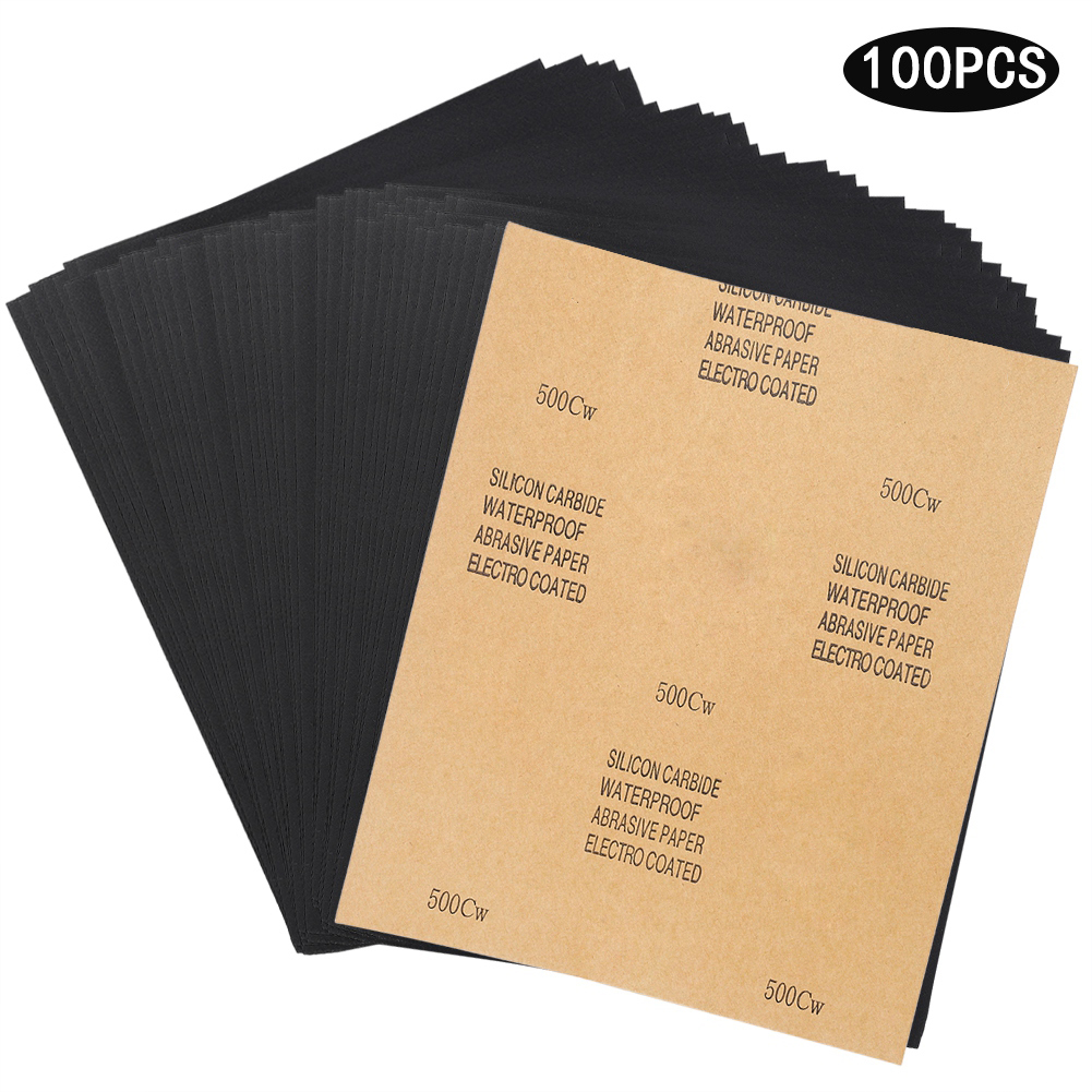 Toivize Cw 500-2c P500 Wasserfestes Schleifpapier, Feine Körnung, Siliziumkarbid, Für Auto- Und Holzschleifarbeiten, Packung Mit 100 Blatt