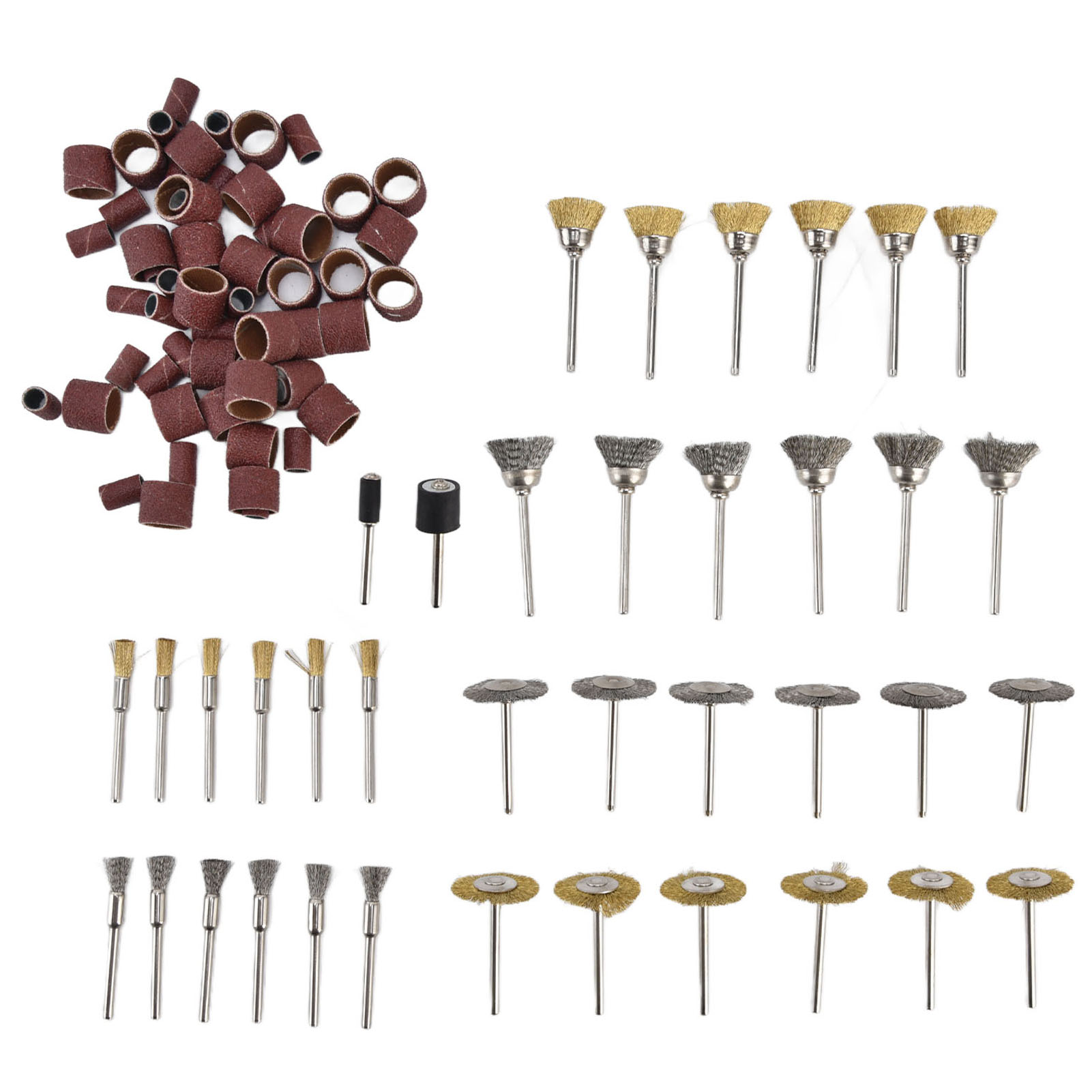 98-teiliges Zubehörset Für Rotationswerkzeuge, Messing Und Edelstahl, 3-mm-schaft, Zum Schleifen, Polieren Und Bürsten Von Keramik, Glas Und Metall