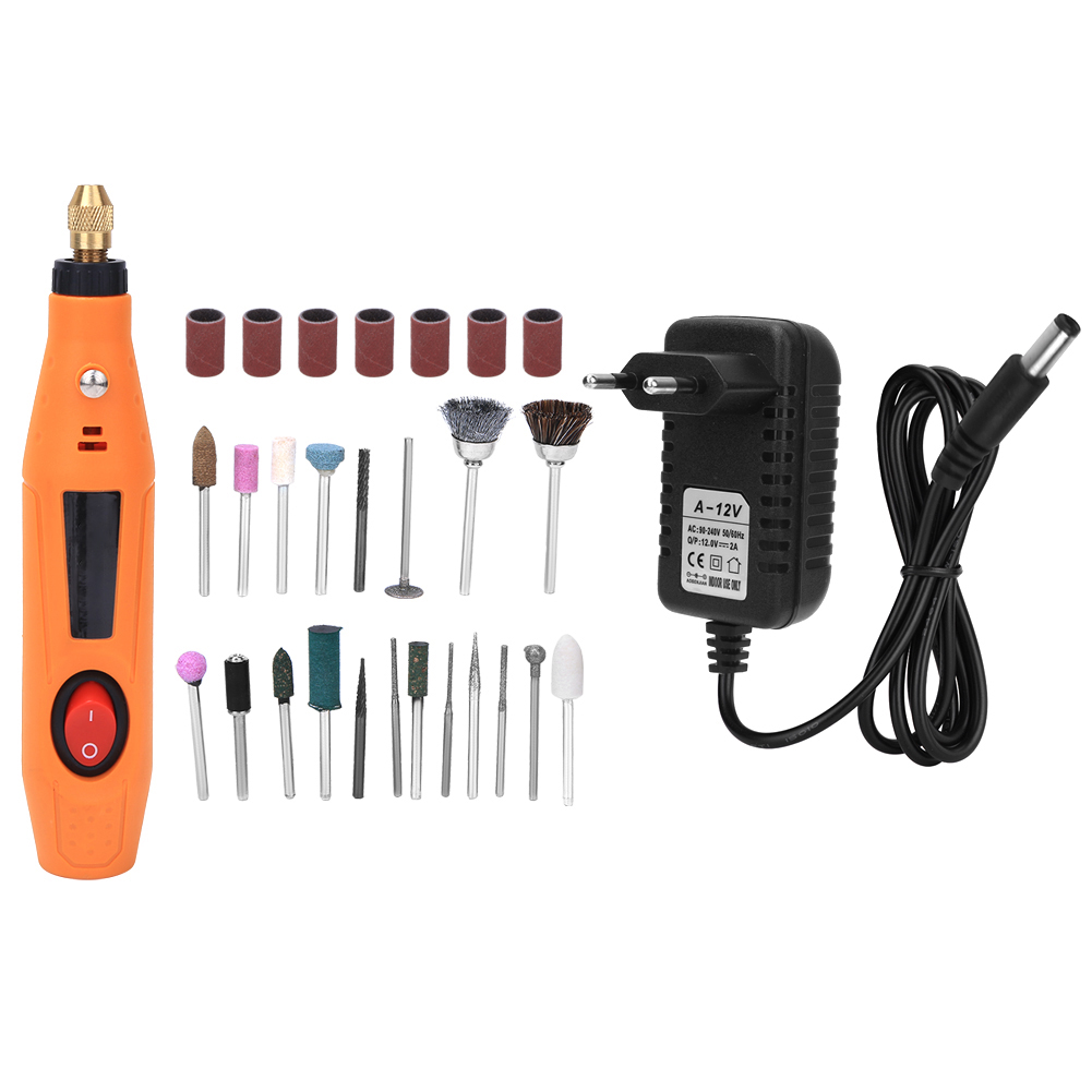 Toivize 12v Mini-elektroschleifer – Edelsteinpoliergerät, Komplettset Mit Zubehör, 16000 U/min