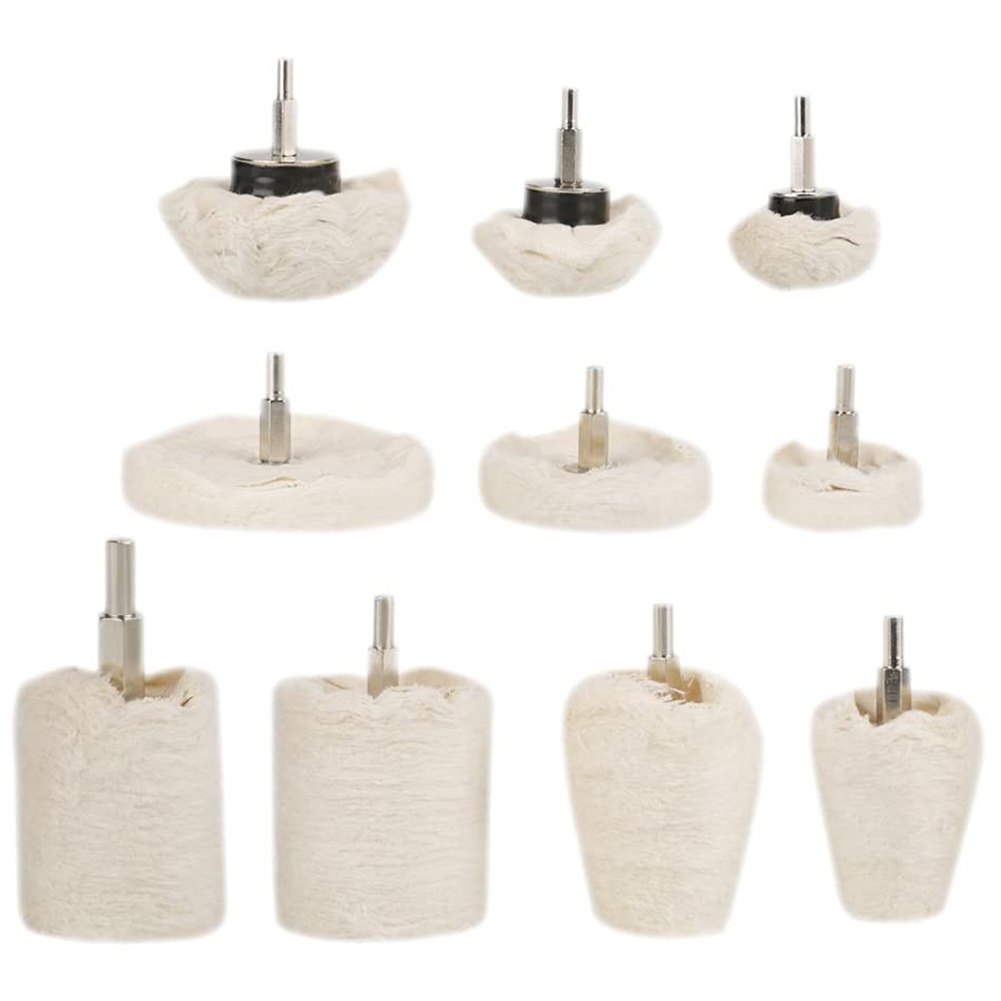 Packung Mit 10 Baumwollpolierpads Für Bohrmaschinen – Wiederverwendbare Weiße Schleifscheiben 50 Bis 100 Mm Für Hochglanzpolitur Auf Metall Und Holz