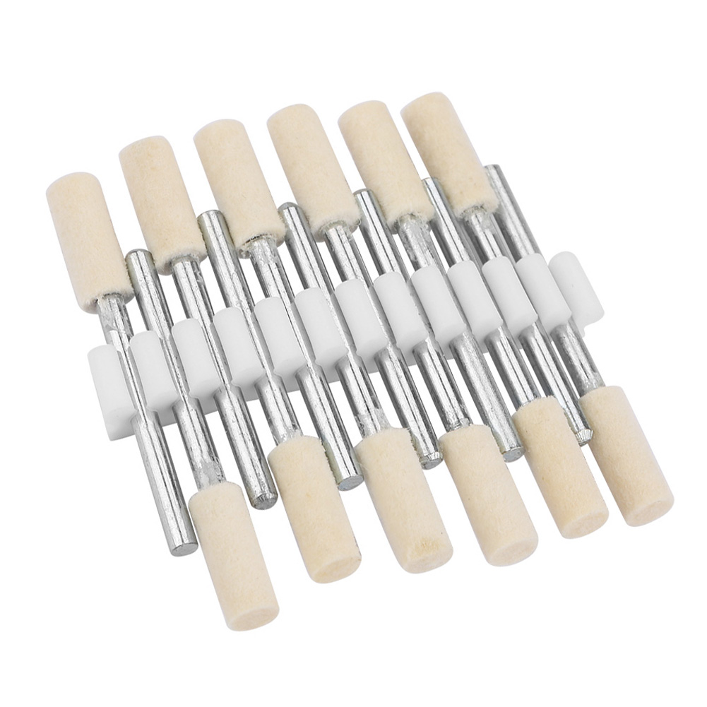 03 Zylindrische Wollpolierköpfe – Ø 5 Mm, 3 Mm Schaft, 12er-packung Für Rotationswerkzeuge, Robustes Filzmaterial Für Präzises Polieren Von Metallen Und Glas