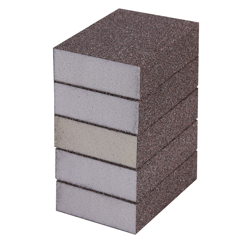 Set Mit 5 Schleifschwämmen, Körnung 60–80, 7 X 10 X 2,5 Cm, Braunes Korund, Für Holz Und Möbel