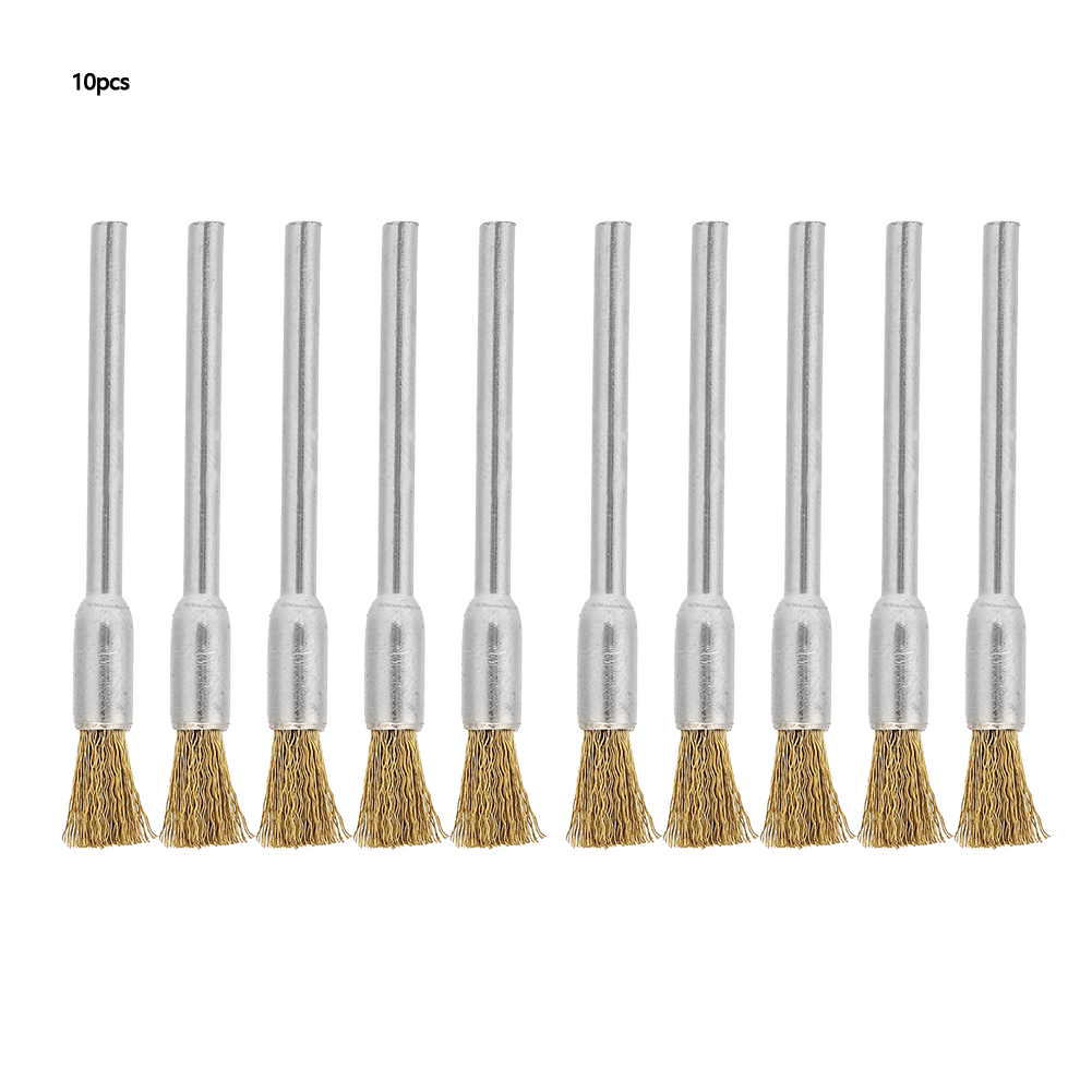 Kupferdrahtbürste Für Winkelschleifer – 10 Stück, 3 Mm Schaft, 3 X 8 Mm Durchmesser, Zum Polieren Von Metall/holz/stein