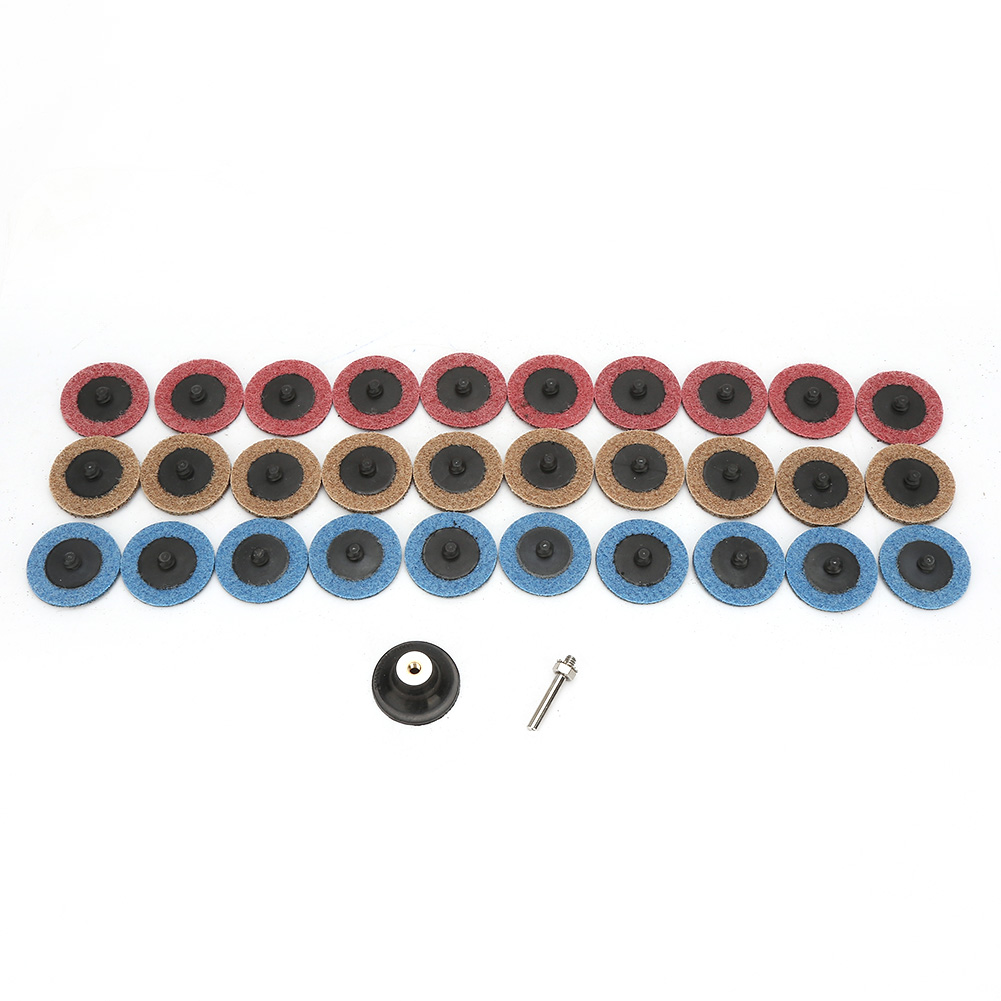 Packung Mit 30 Roloc 50mm (2") Schleifscheiben + Trägerpapier, Spezialfaser & Siliziumkarbid, Rot/gelb/grün Zum Polieren