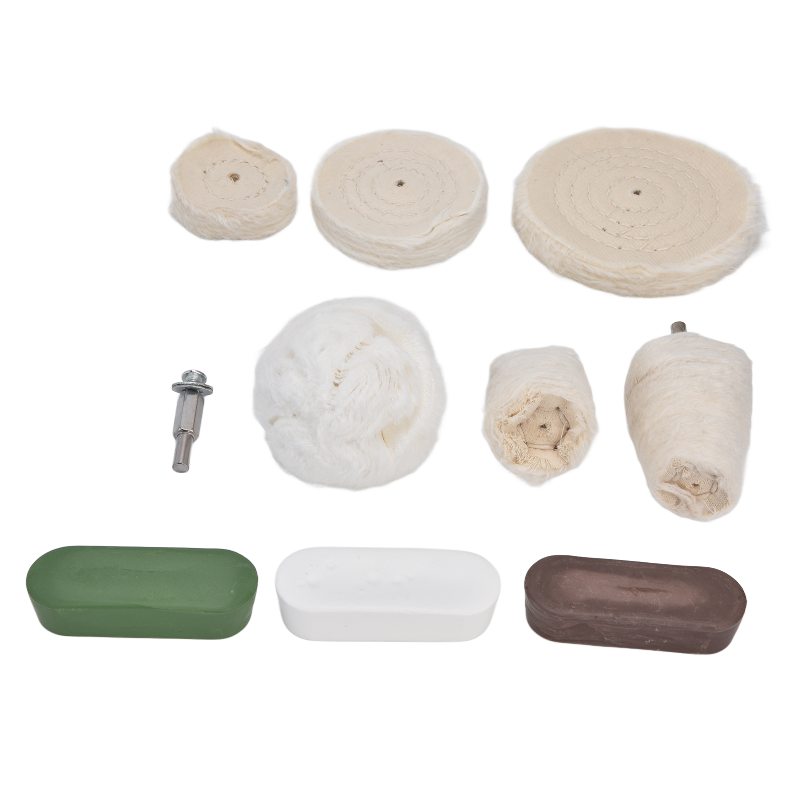 Set Mit 10 Polierpads Aus Baumwollflanell, 6,35 Mm Spitze Für Bohrmaschinen, Stahl, Marmor, Glas, Professionelles Hochglanzfinish