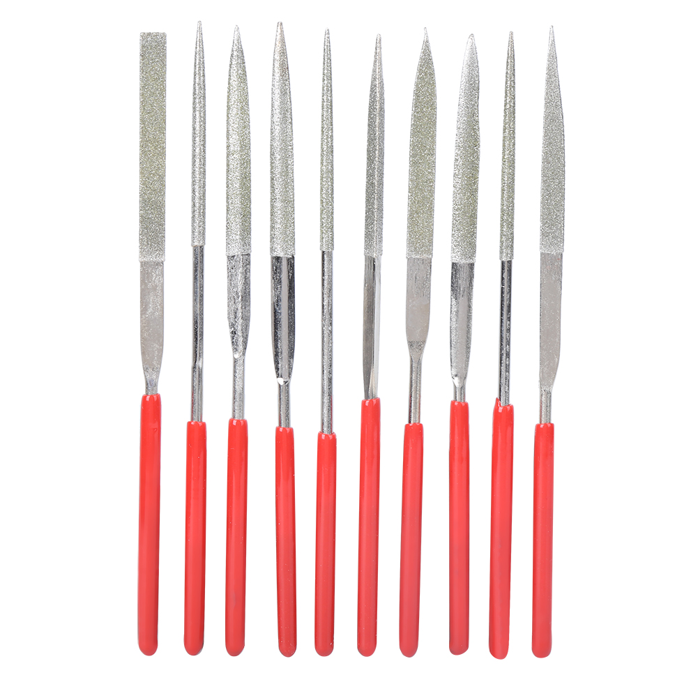 Set Mit 10 Miniatur-diamantfeilen – Legierter Stahl, 140 Mm, Für Die Präzise Bearbeitung Von Hartmetallen, Keramik Und Glas