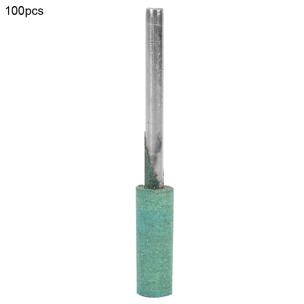 Grüne Gummipolierspitze, 3 Mm Schaft, Für Winkelschleifer, 6 Mm Durchmesser, 100-teiliges Set