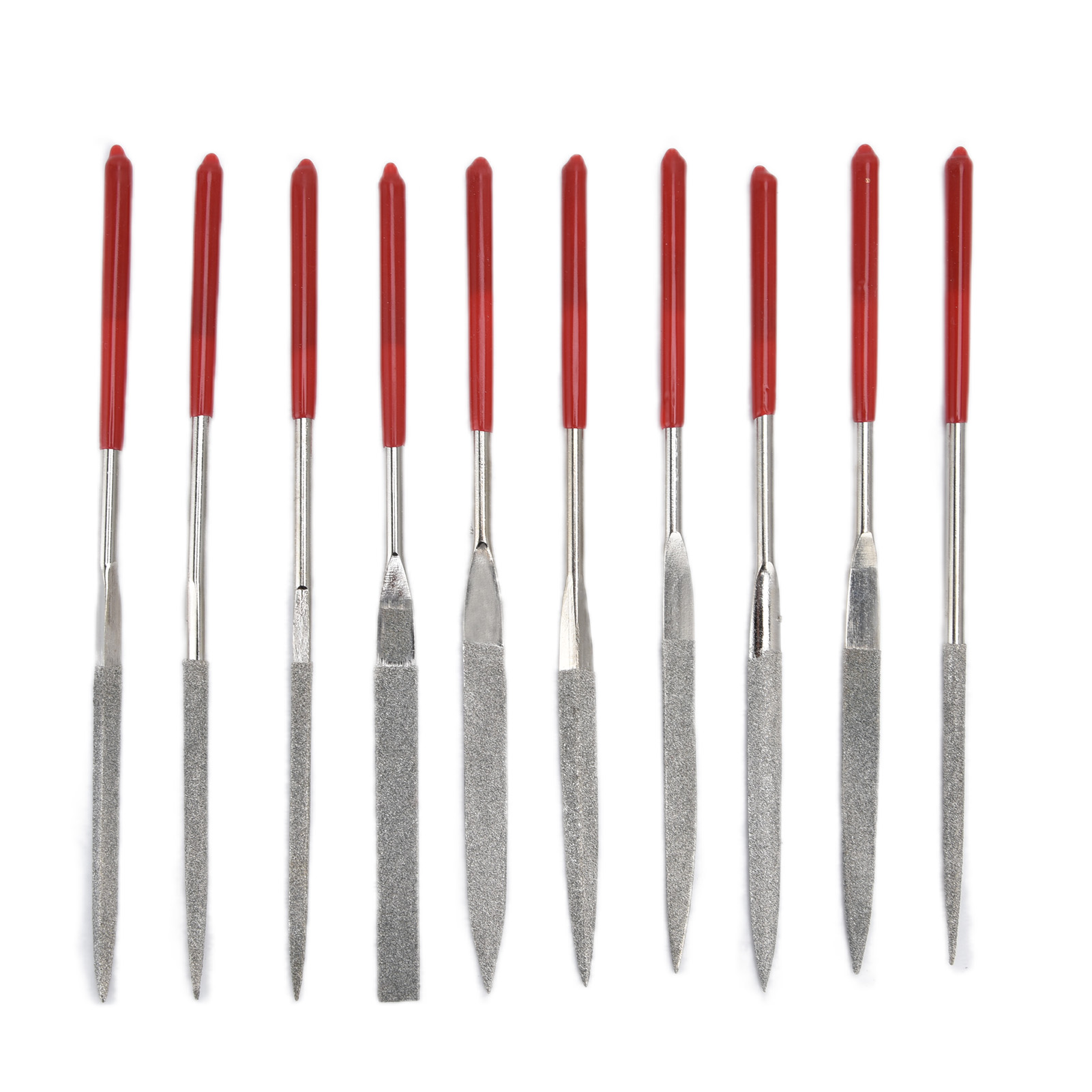 Set Mit 10 Toivize Metallfeilen, Gehärteter Stahl, 5 X 180 Mm, Ergonomischer, Rutschfester Griff Für Schmuckherstellung Und Präzisionsarbeiten