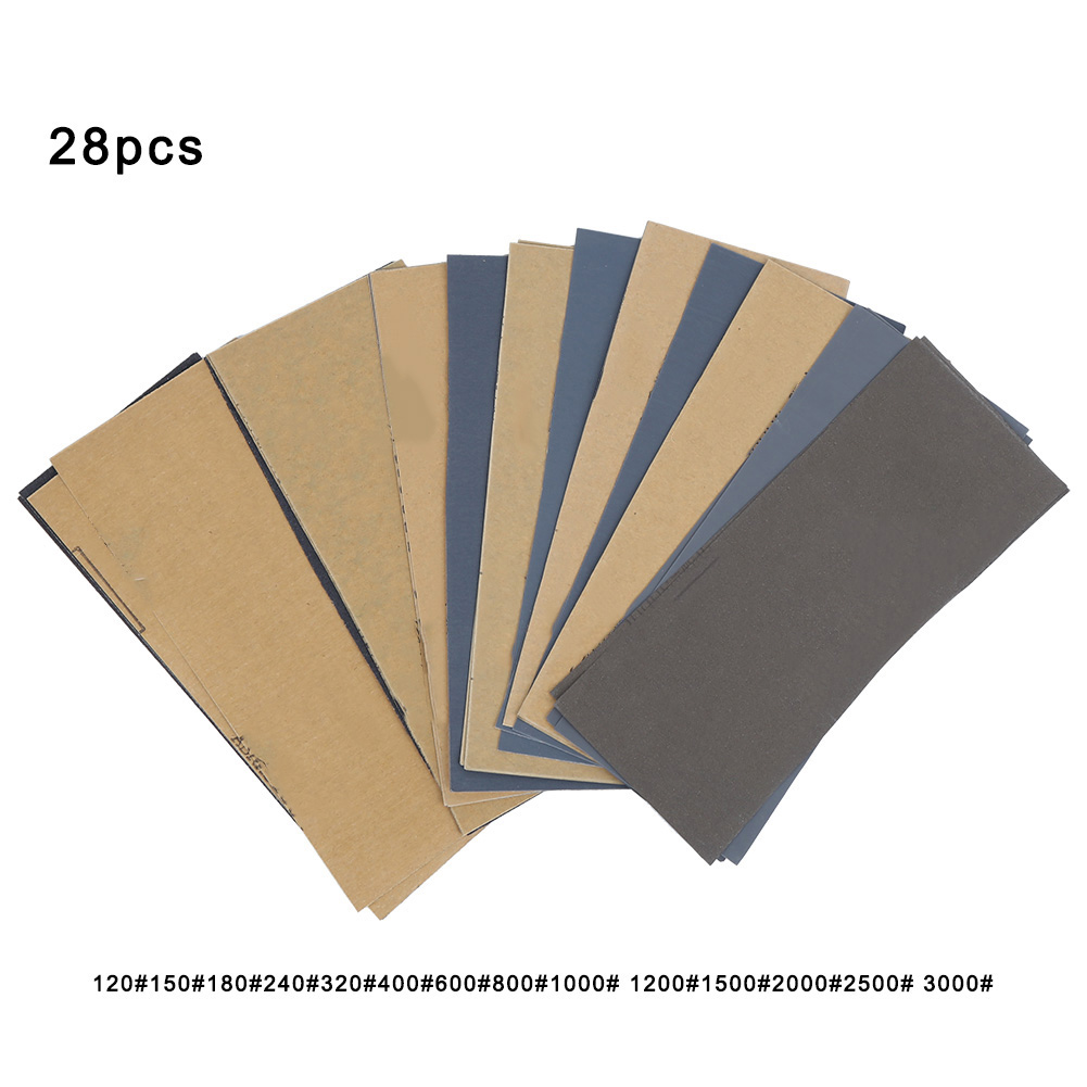 Packung Mit 28 Toivize Schleifblättern, Körnung 120–3000, Siliziumkarbid, Zum Schleifen Von Holz, Metall Und Autoteilen