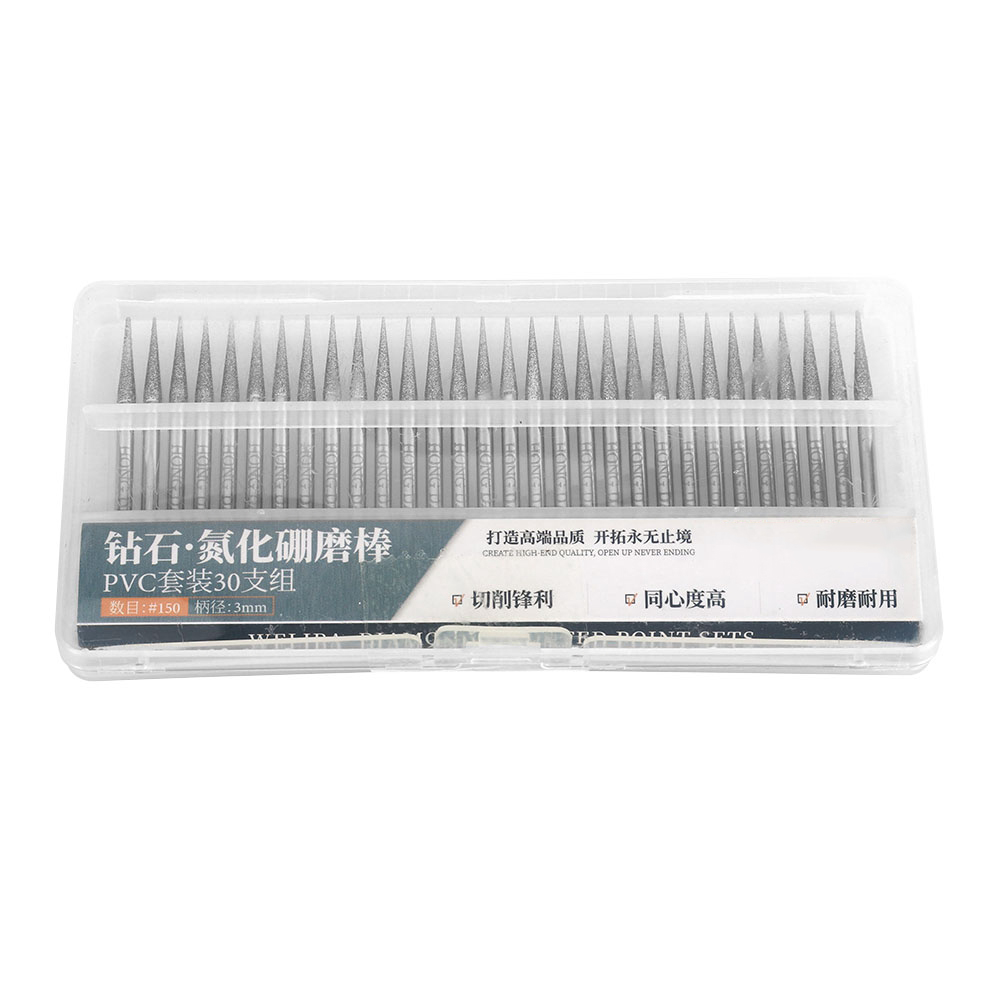 Set Mit 30 Diamantbohrern 10° Ø3 Mm – Siliziumkarbidspitzen Für Dremel, Präzises Gravieren Von Stein Und Holz