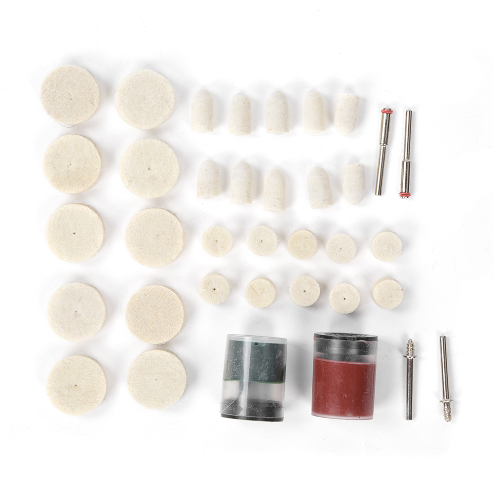 36-teiliges Universal-polierpad-set Aus Wollfilz Für Schleifmaschinen Und Rotationswerkzeuge, Für Hochglanzpolitur Auf Metallen, Holz Und Kunststoff