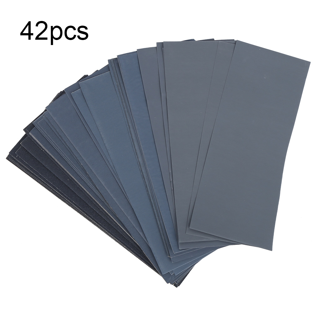 Packung Mit 42 Siliciumcarbid-schleifblättern, Körnung 120–3000, Schleifen, Polieren, Holz, Metall, Selbstschneidend