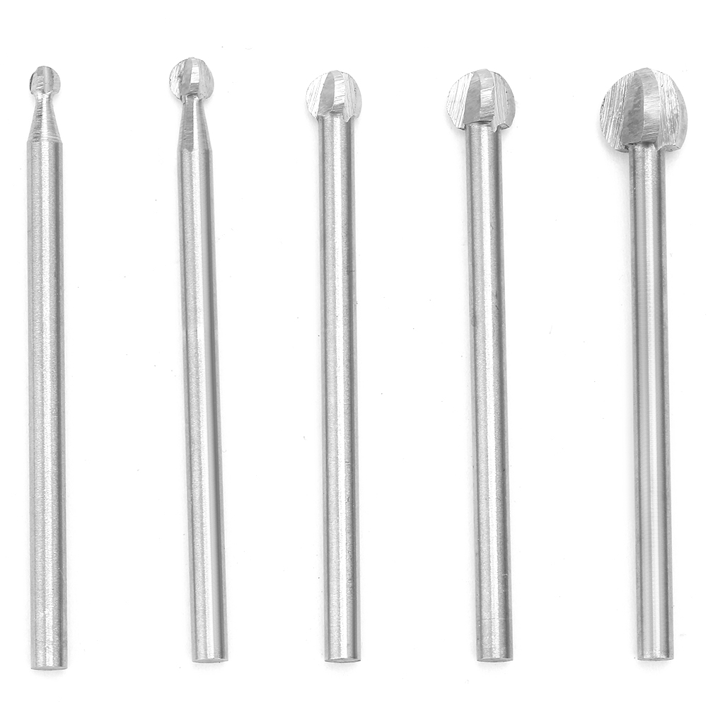 5-teiliges Hss-holzfräser-set, 3 Mm Schaft, 3–8 Mm Durchmesser, Für Dremel. Präzises Schnitzen Und Gravieren Von Weich- Und Hartholz.
