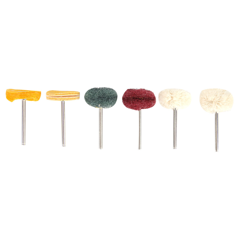 Set Mit 6 Zylindrischen T-förmigen Polierpads, 3 Mm Edelstahlschaft, 25 Mm Durchmesser Für Minibohrmaschinen