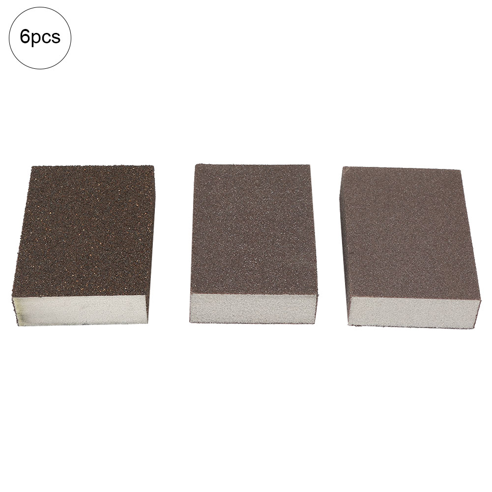 6-teiliges Set Aus Schwammschleifklötzen (2x60, 2x100, 2x180) Zum Entfernen Von Rost Und Zum Polieren, Vielseitig Und Wiederverwendbar
