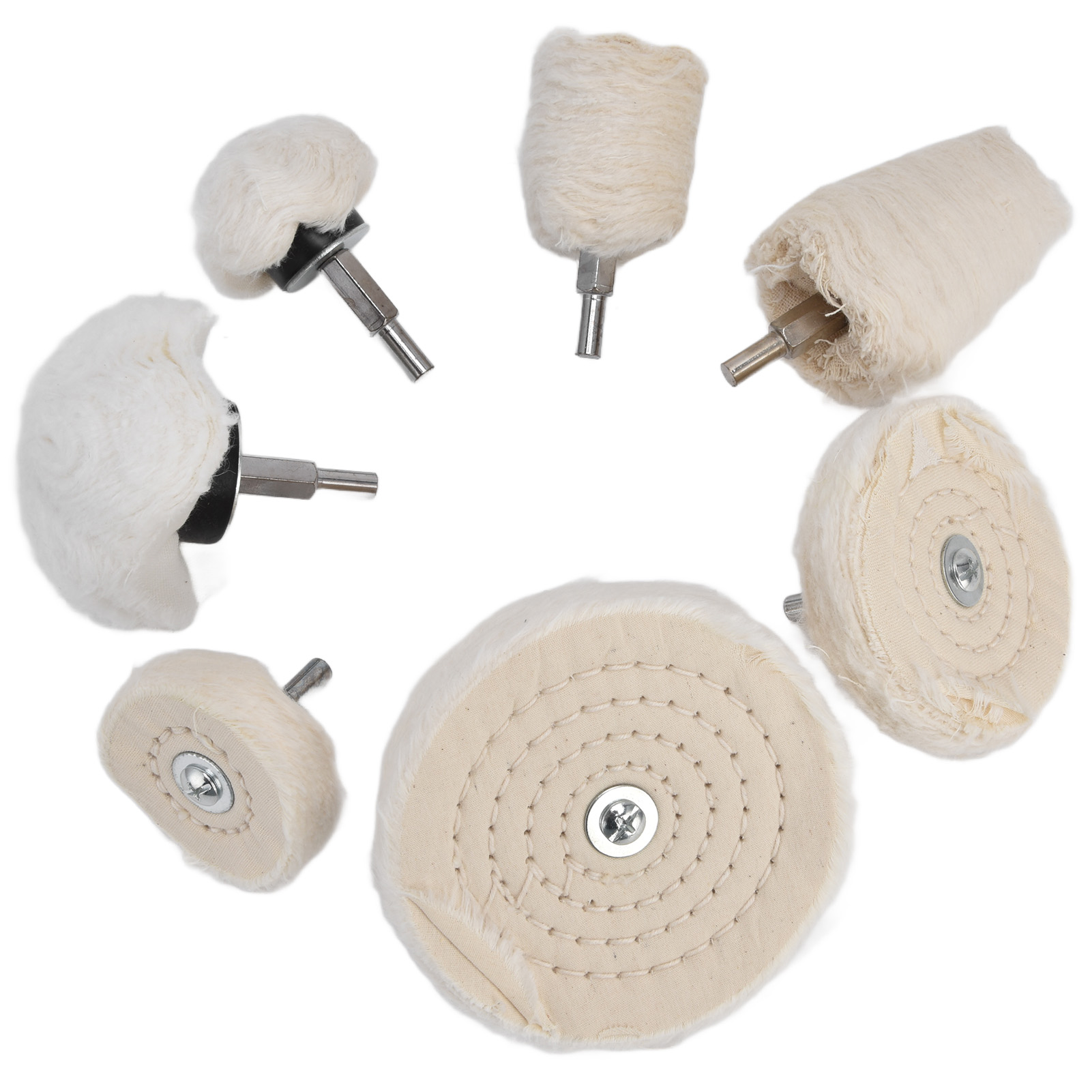 Set Mit 7 Polierpads Aus Baumwollflanell Mit 6,35-mm-schaft Für Metalle, Glas Und Keramik – Für Ein Glattes Und Glänzendes Finish