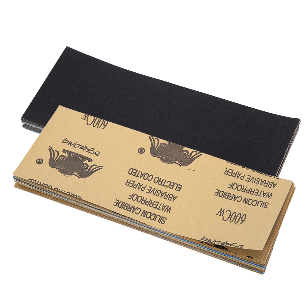 Toivize 90 Stück Wasserfestes Schleifpapier 22,9 X 9,1 Cm Aluminiumoxid Körnung 400-3000 Für Nass- Und Trockenschleifen