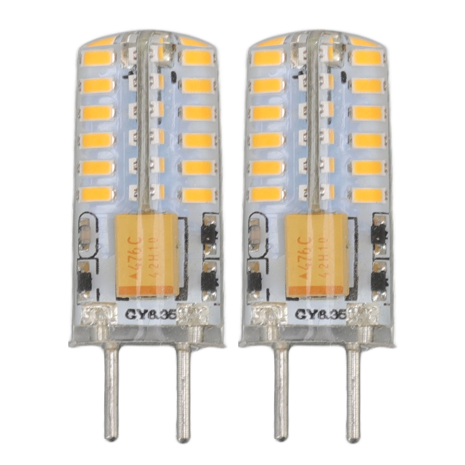 Gy6.35 12v 3w Led-lampe, 2er-pack, Aluminium-silikon, Warmweiß 2700k, Entspricht 30w Halogen, Für Einbaustrahler