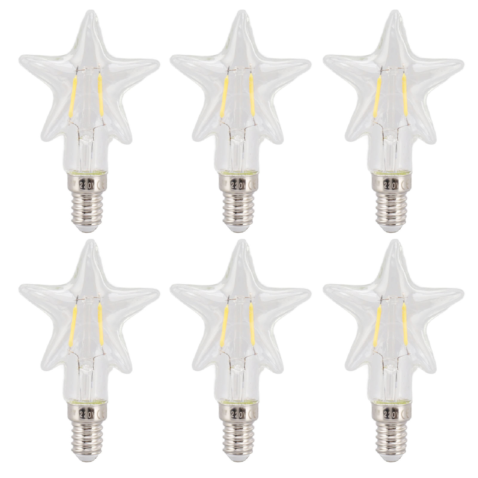 Dekorative E14-led-lampe, Sternfaden Aus Glas, 2700 K Warmweiß, 1,8 W, Retro-design Für Kronleuchter Und Elegante Pendelleuchten Im Innenbereich