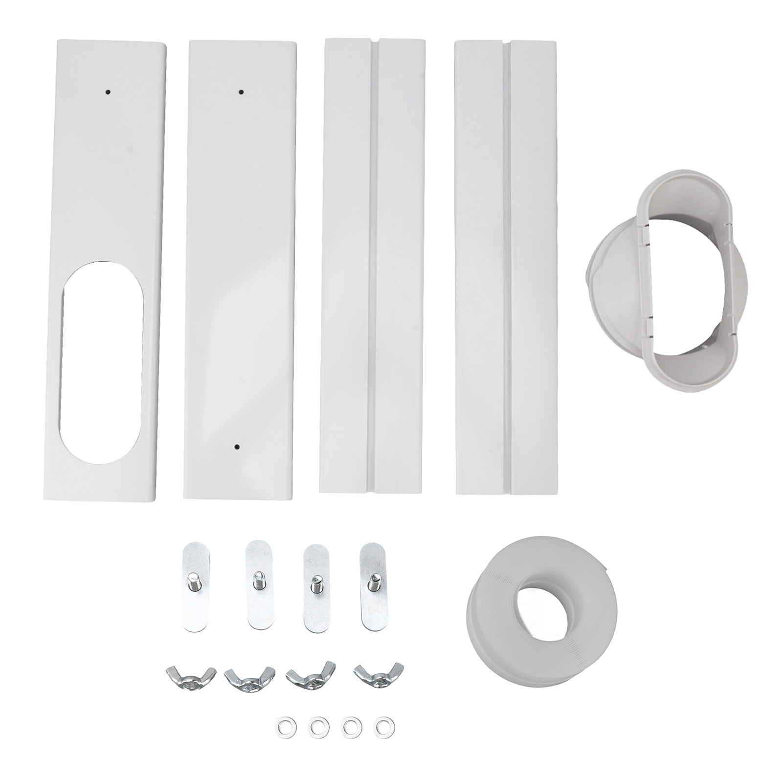 Tragbares Klimaanlagen-abluftset, Verstellbare 43-140 Cm Wasserdichte Pvc-paneele Für Schiebefenster, Kompatibel Mit 15/20 Cm Schläuchen