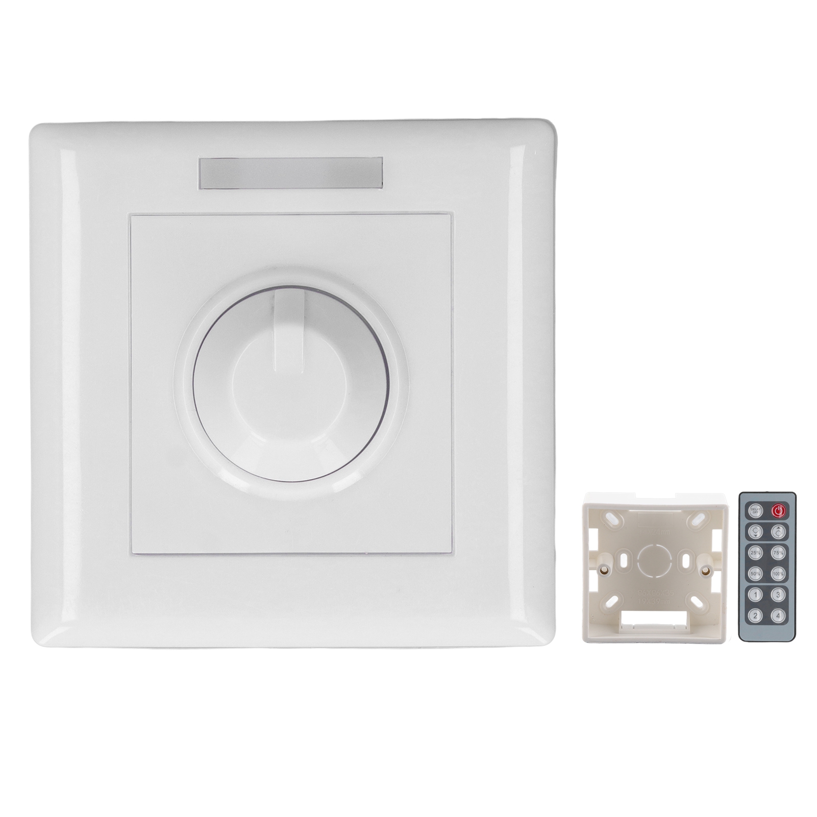 12–24 V Dc Pwm-led-dimmer Mit Ir-fernbedienung Und Drehregler – Drahtlose, Stufenlose Steuerung Für Intelligente Beleuchtung, 86-mm-gehäuse