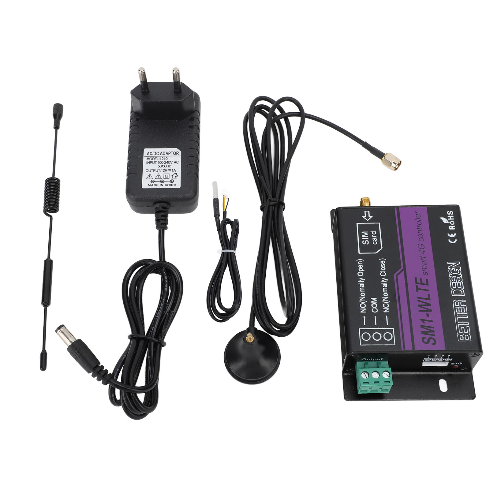 Sm1-wlte-ea 4g-controller Mit Eu-stecker, 10-a-relais, Temperatur- Und Feuchtigkeitsalarm, Fernverwaltung Per App/web Für Den Privaten Und Professionellen Einsatz