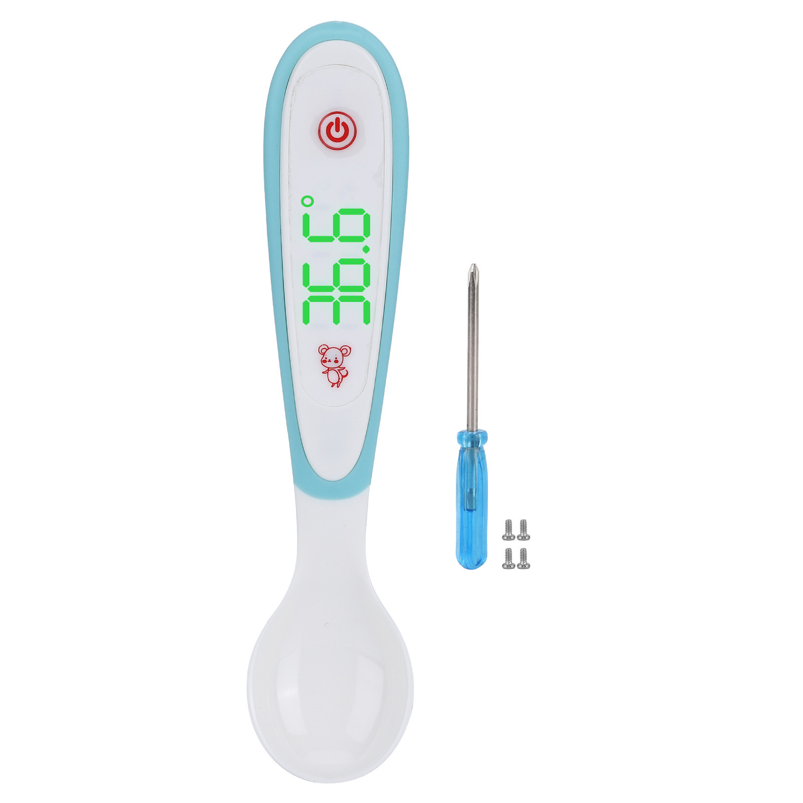 Toivize Led-elektronikthermometer-löffel, Ipx5, Abs, Weiß/blau