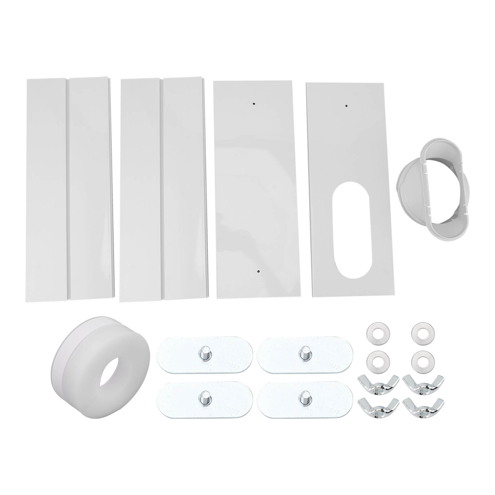 Fensterdichtungsset Für Tragbare Klimaanlagen, 4 Verstellbare Pvc-platten (43 X 16 Cm), Kompatibel Mit Schläuchen Mit 14,5 Und 19,8 Cm Durchmesser, Werkzeuglose Montage