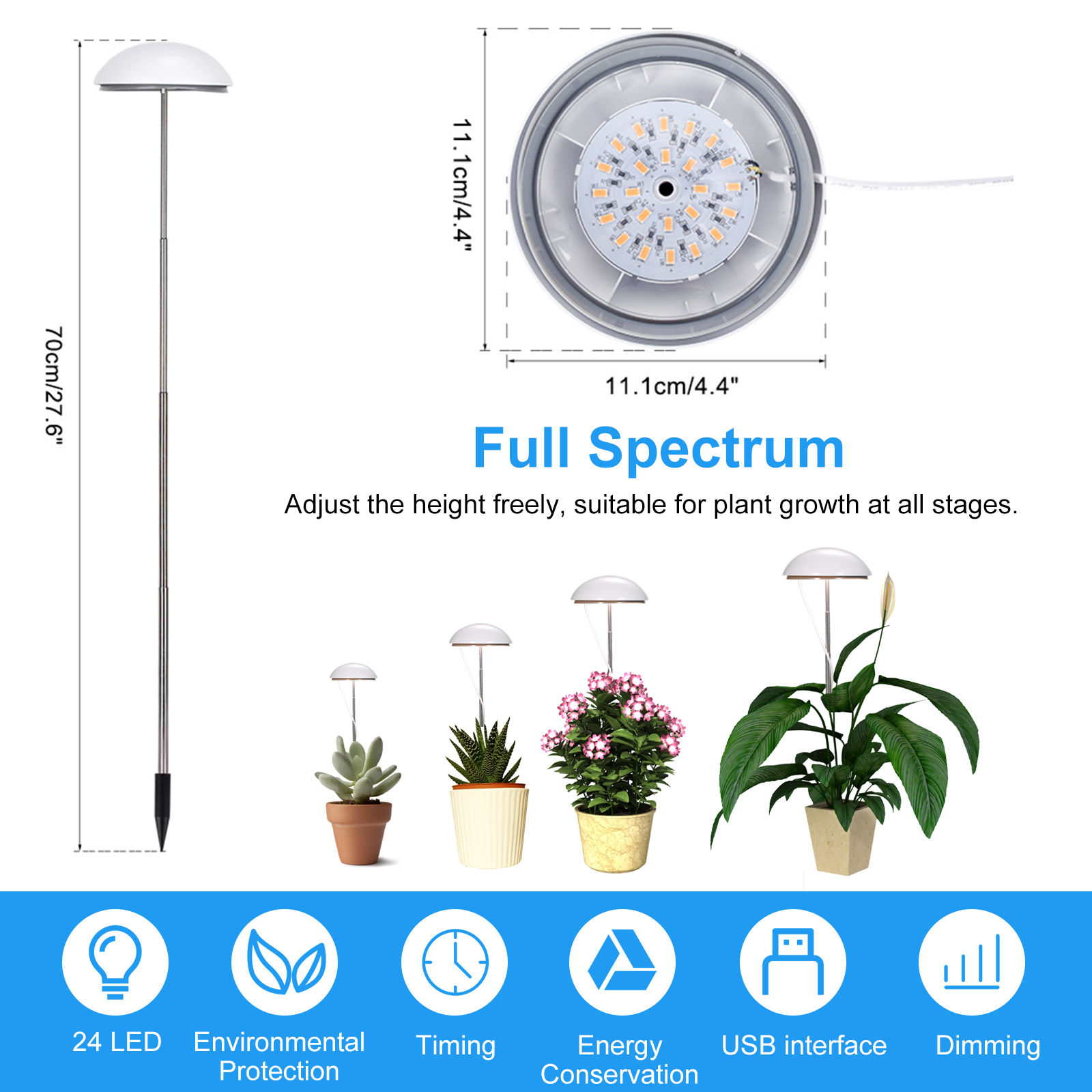 Neoglint 20w Vollspektrum Teleskop-led-pflanzenlampe