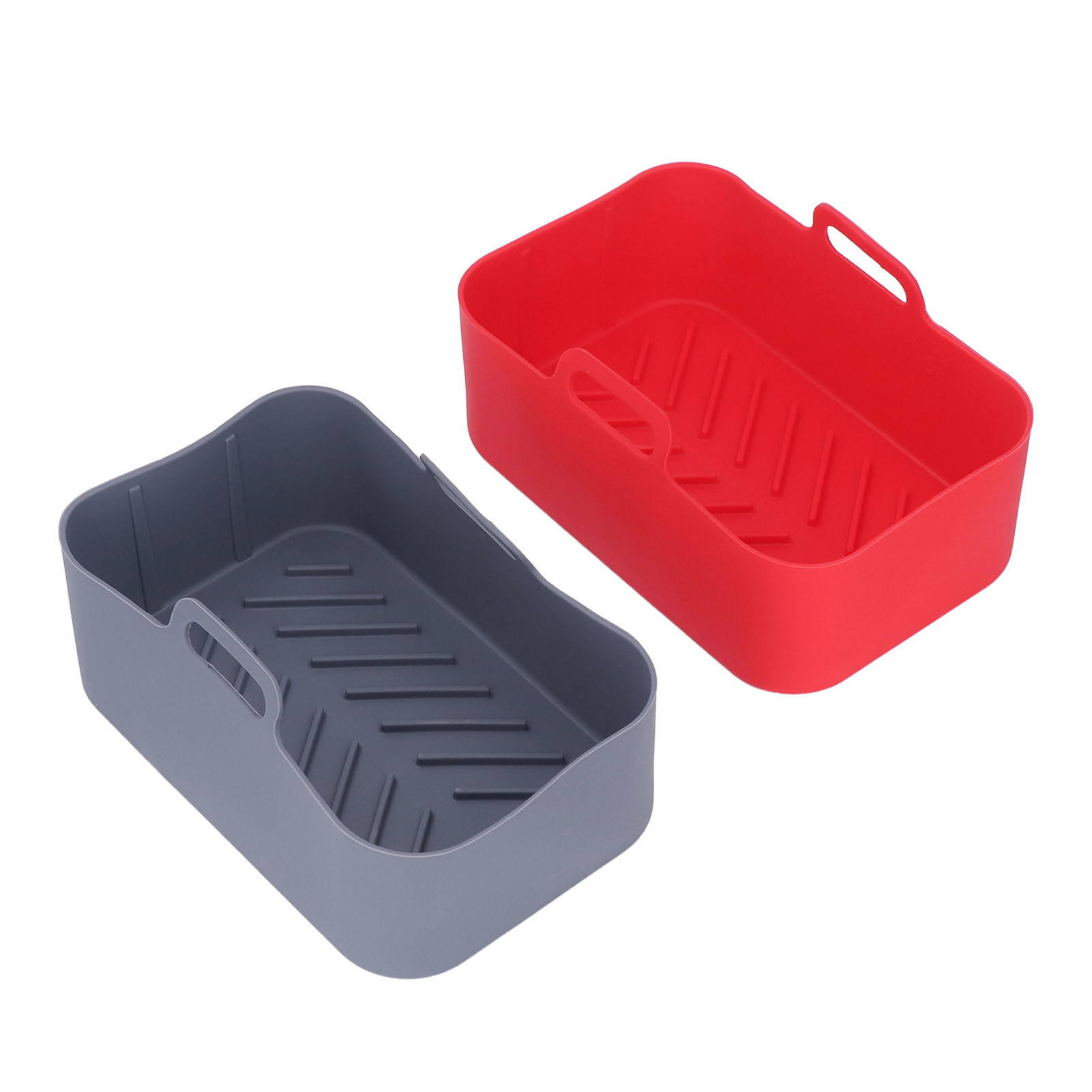 Set Mit 2 Silikonhalterungen Für Die Ninja Dz201 Foodi 8qt Heißluftfritteuse, Wiederverwendbares Antihaft-zubehör, Rot Und Grau