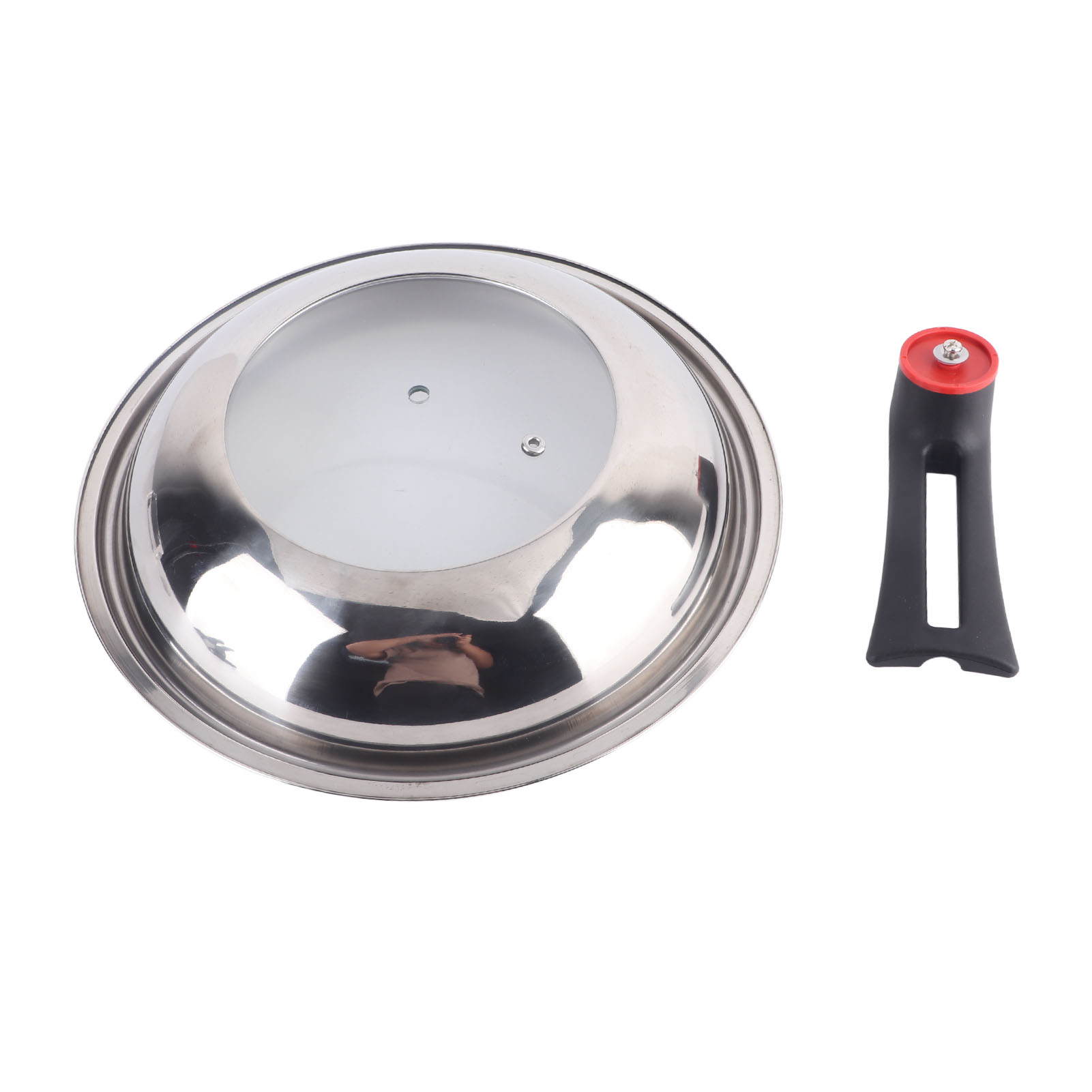 Universeller Topfdeckel Aus Edelstahl Und Gehärtetem Glas, 30 Cm, Robust, Mit Sichtfenster Zum Kochen