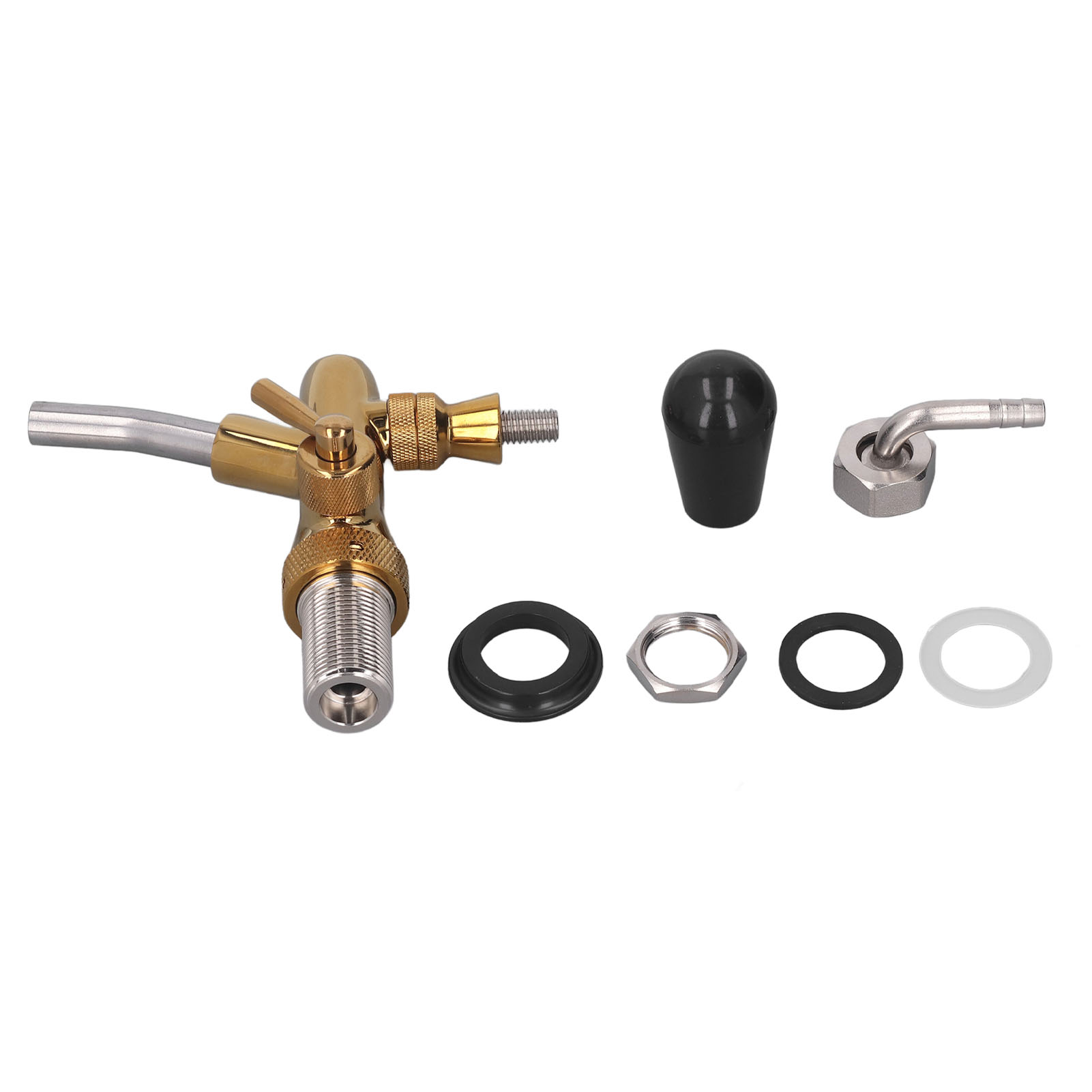 Toivize Verstellbarer Bierhahn, Kurzes Modell, Kegerator Aus Messing Und Edelstahl