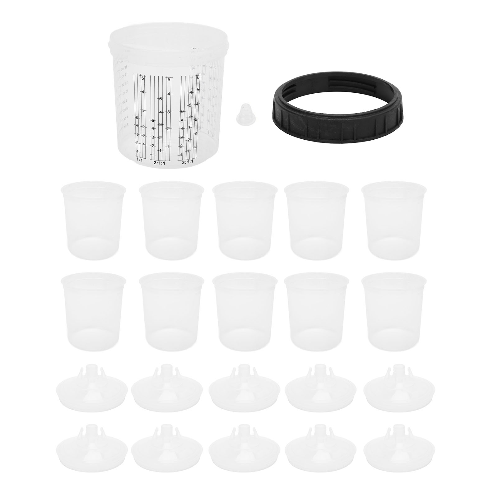Einweg-farbbecher-set Für Farbpistolen – Toivize – 23-teilig – Hochbeständiges, Auslaufsicheres Abs-system – 0–810 Ml – Universell Kompatibel
