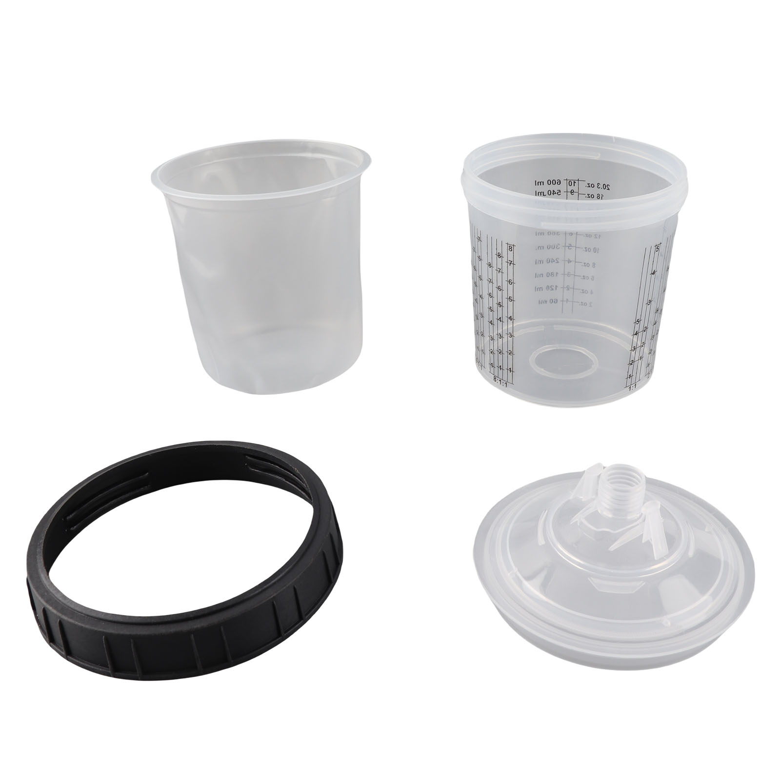 122-teiliges Set Mit Einweg-farbbechern Für Autolackiergeräte, 0-600 Ml, Abs, Wasserdicht, Mit Einsätzen, Deckeln Und Kappen.