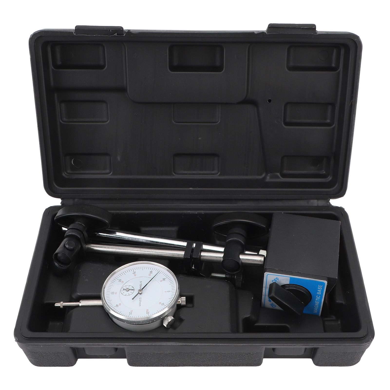 Toivize Messuhr Mit Magnetfuß, 80 Kg Tragkraft, Langem Arm, Feineinstellung, Messbereich 0–10 Mm, 0,01 Mm Teilung Für Präzise Kontrolle