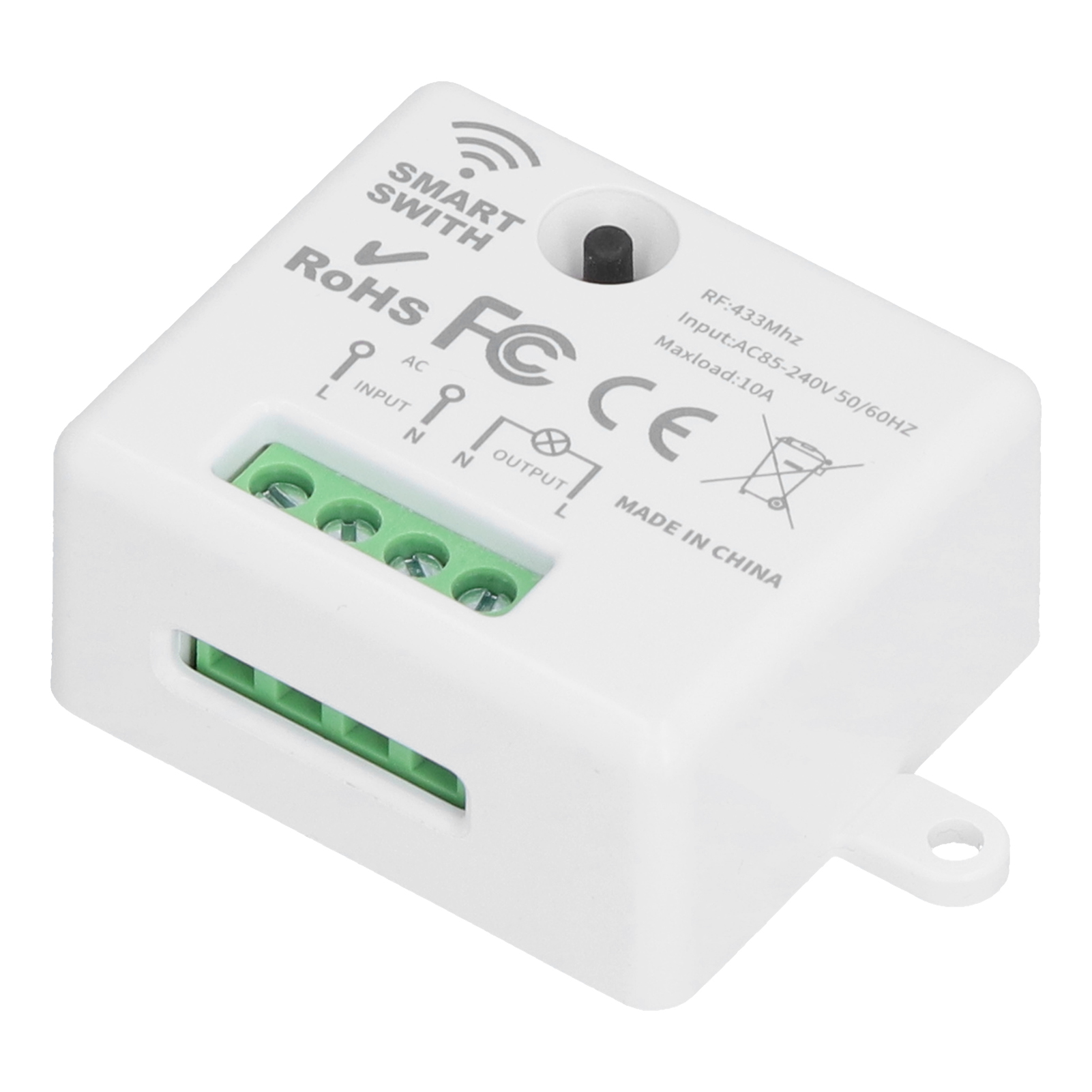 Toivize 433mhz 10a 85-240v Kompaktes Weißes Drahtloses Lichtsteuerungsmodul Für Die Hausautomation - Einfache Installation